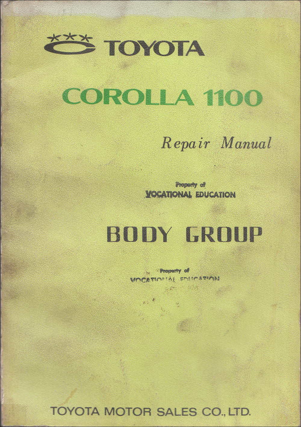 1968-1970 Toyota Corolla Body Repair Manual Original No. 98412
