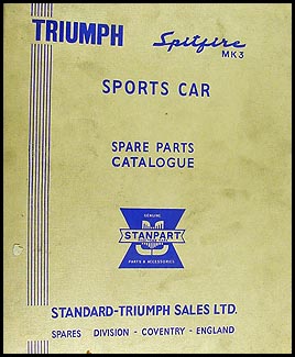 1969-1970 Triumph Spitfire Mark III Parts Book Original
