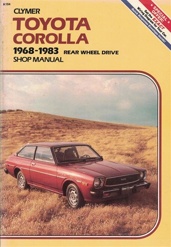 Clymer Shop Manual Toyota Corolla 1968-1983