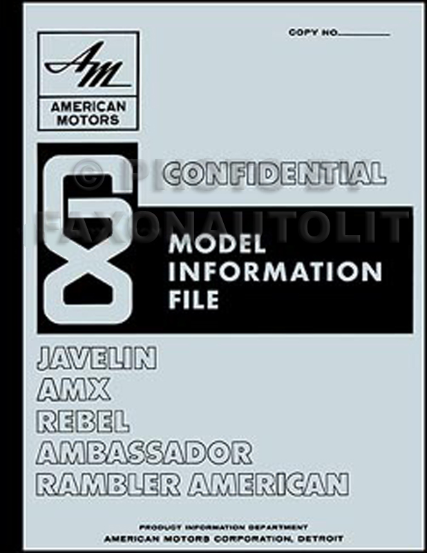 1968 AMC Model Information File Reprint