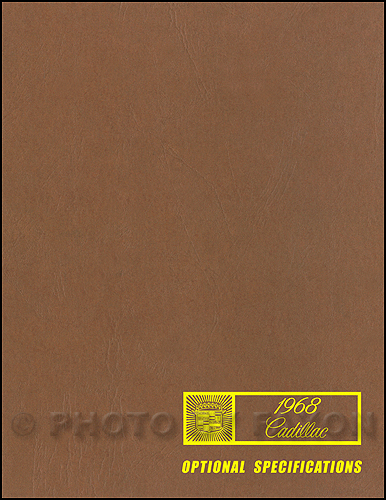 1968 Cadillac Optional Specifications Book Reprint