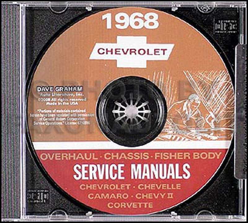 1968 Chevy Car CD-ROM Shop, Overhaul, & Body Manuals