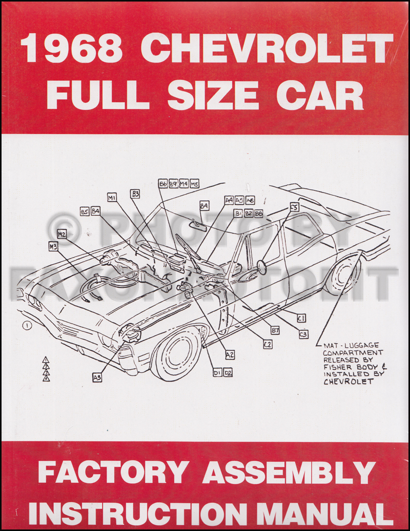 1968 1969 Chevy Assembly Manual CD SS Impala Caprice Bel Air Biscayne Chevrolet 