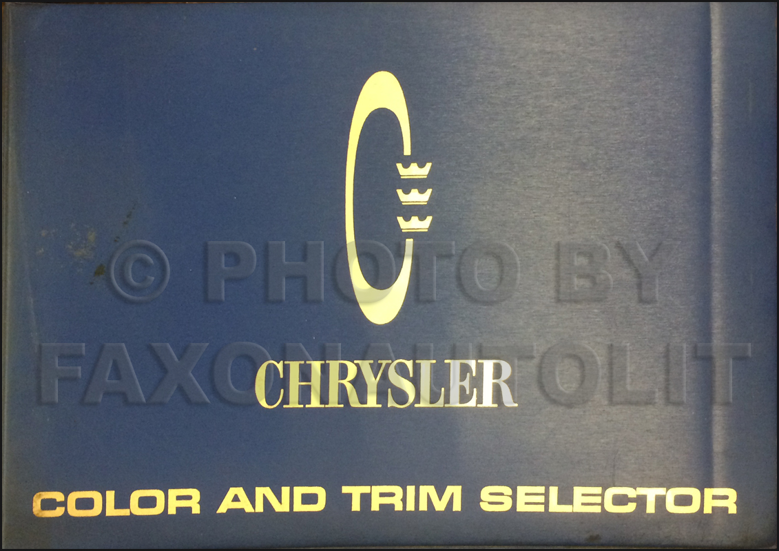 1968 Chrysler Color & Upholstery Dealer Album Original Large Size
