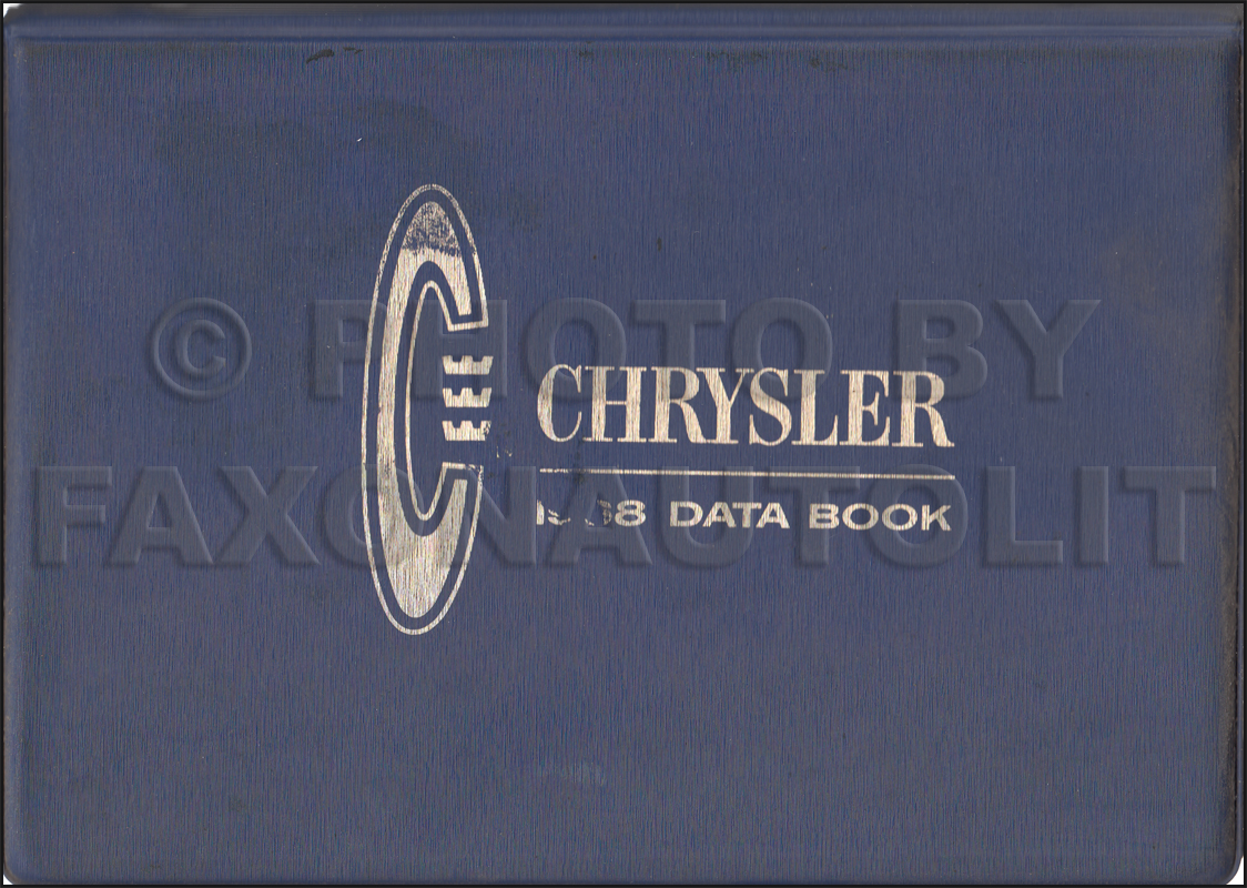 1968 Chrysler Data Book Original