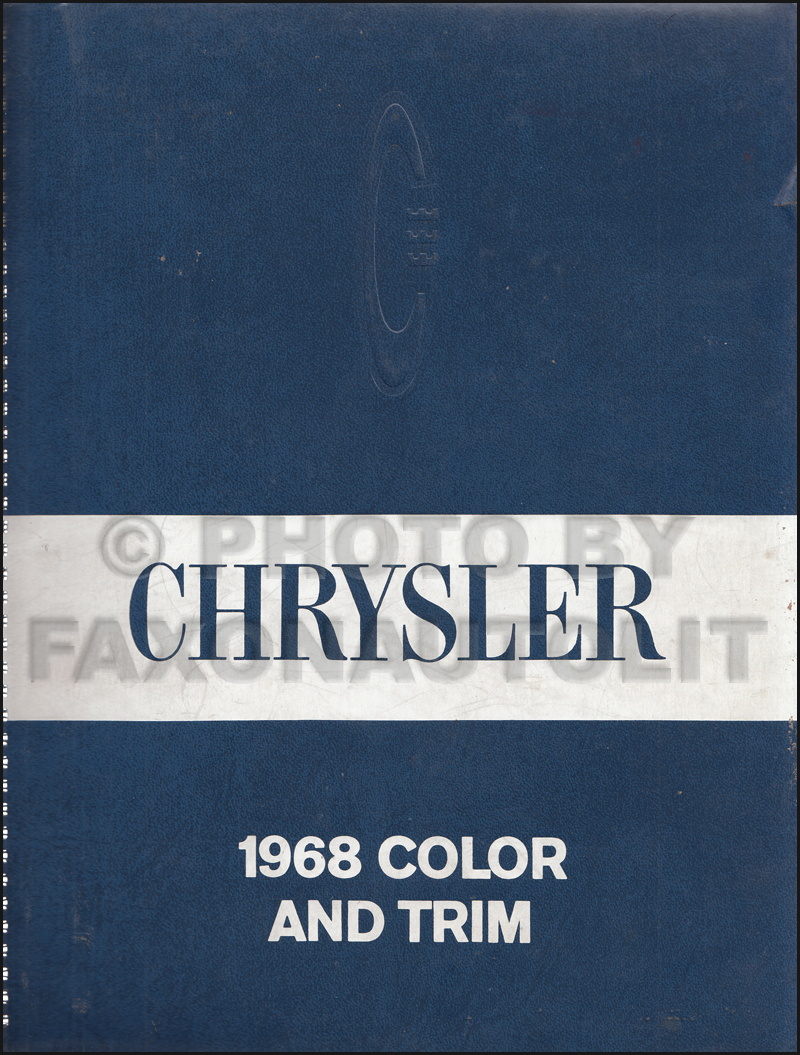 1968 Chrysler Color & Upholstery Dealer Album Original Small Size