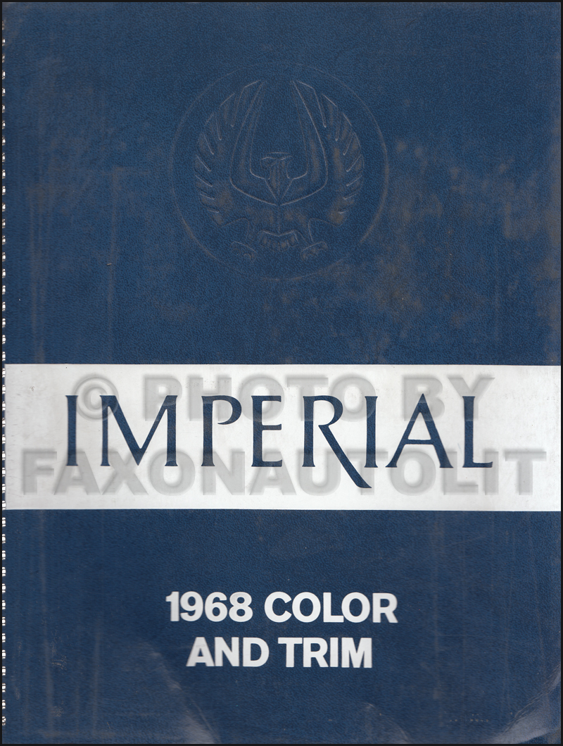 1968 Imperial Color & Upholstery Dealer Album Original Small Size