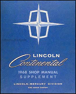 1968 Lincoln Continental Shop Manual Original Supplement