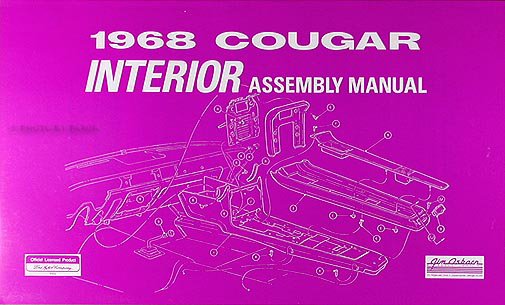 1968 Mercury Cougar Reprint Interior Assembly Manual