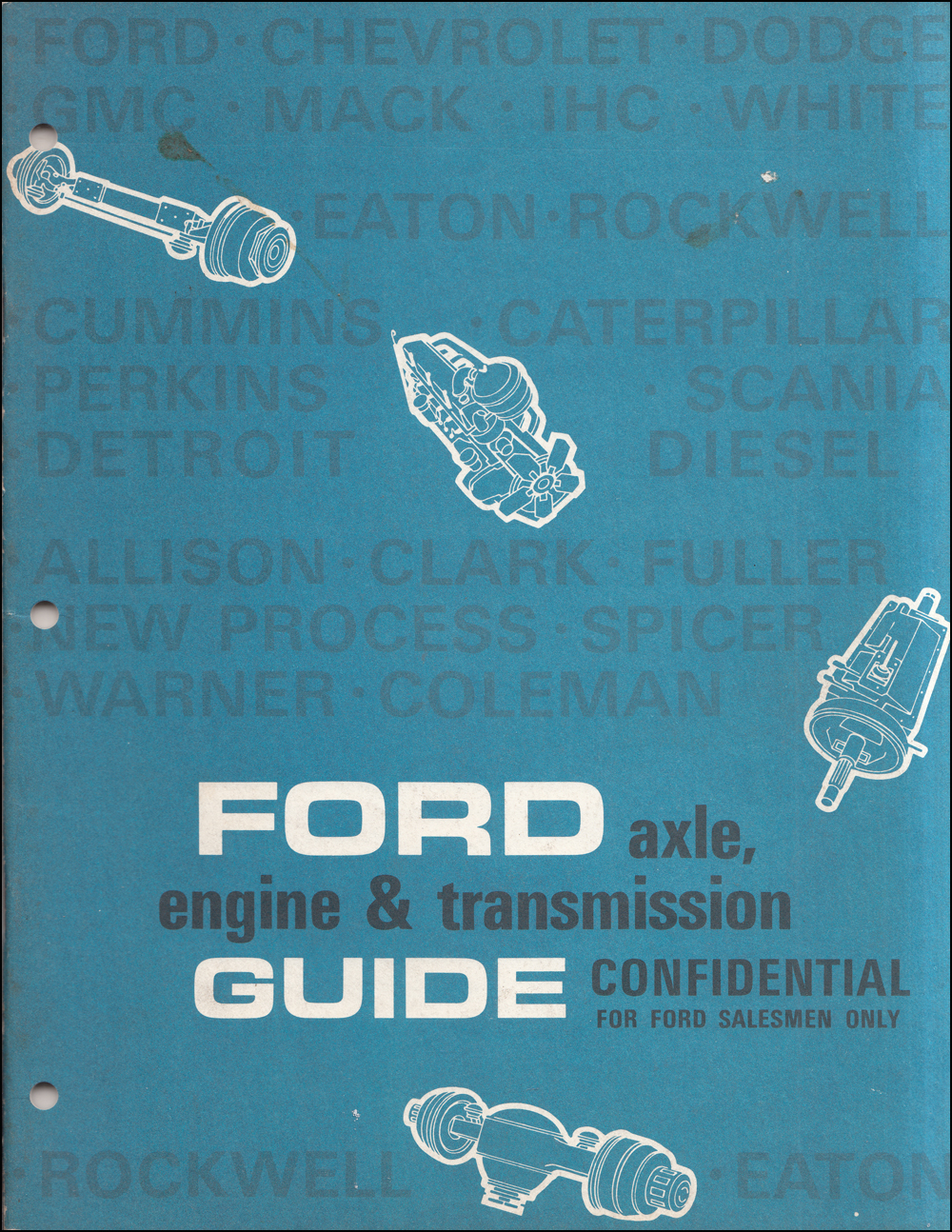 1968 Ford Heavy Truck Axle, Engine, and Transmission Competitive Sales Specification Guide Original