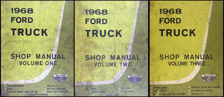 1968 Ford Pickup & Truck Shop Manual Original 3 Volume Set