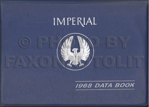 1968 Chrysler Imperial Data Book Original