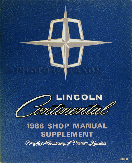 1968 Lincoln Continental Shop Manual Original Supplement