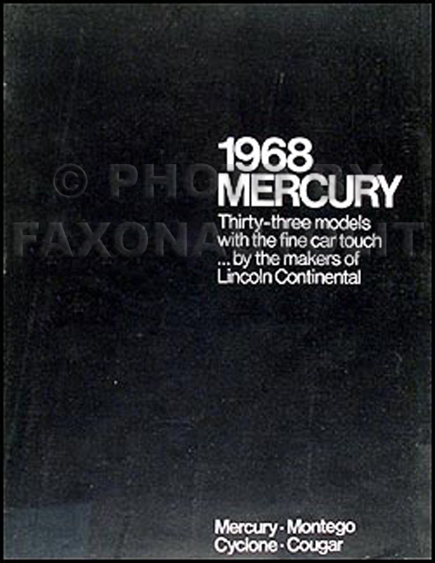 1968 Mercury Sales Catalog Original--All Models