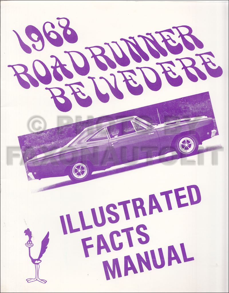 1968 Plymouth Illustrated Facts and Features Manual Reprint Belvedere Roadrunner Satellite GTX