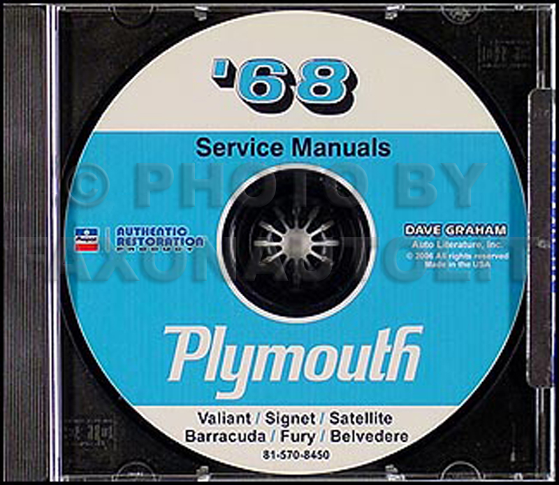 1968 Plymouth CD Repair Shop Manual Barracuda Belvedere Satellite GTX Fury Valiant