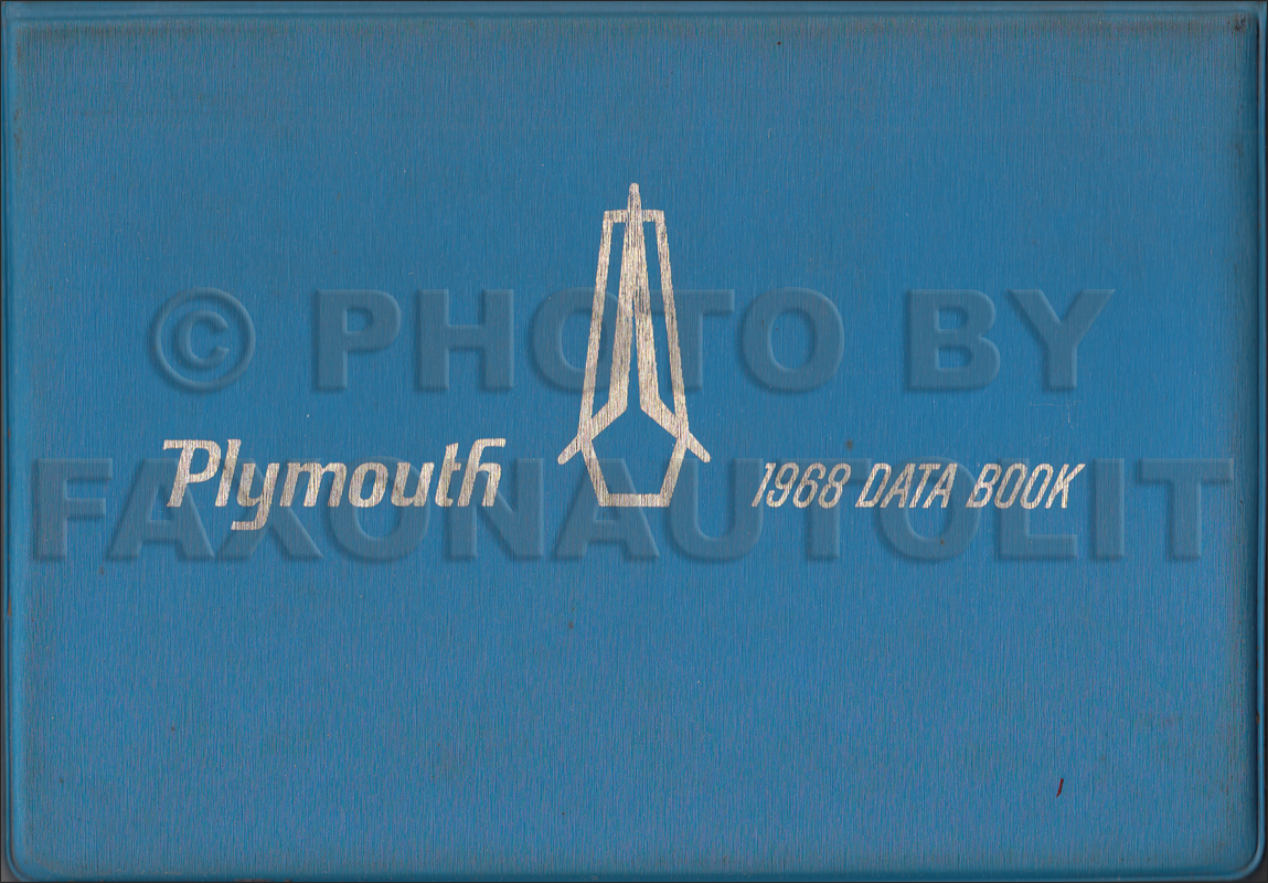 1968 Plymouth Data Book Original