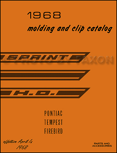 1968 Pontiac Body Molding and Clips Parts Catalog Reprint