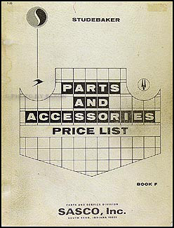 1962-1966 Studebaker Parts Price List Manual Original, effective 1968