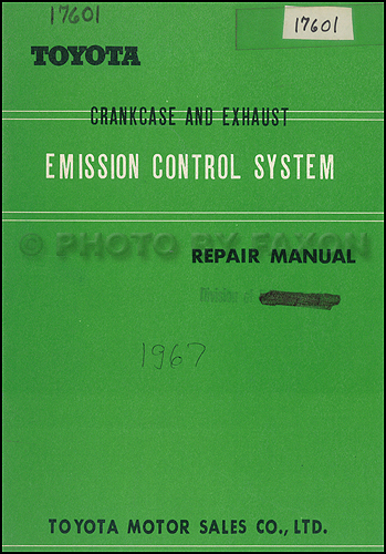 1968 Toyota Corona and Corolla Emission Control Manual Original