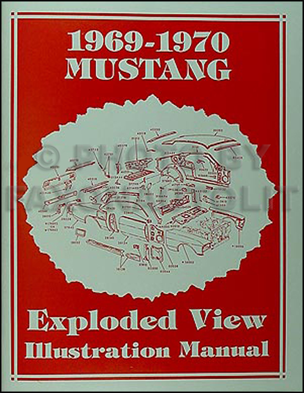 1969-1970 Ford Mustang Exploded View Parts Illustration Manual Reprint