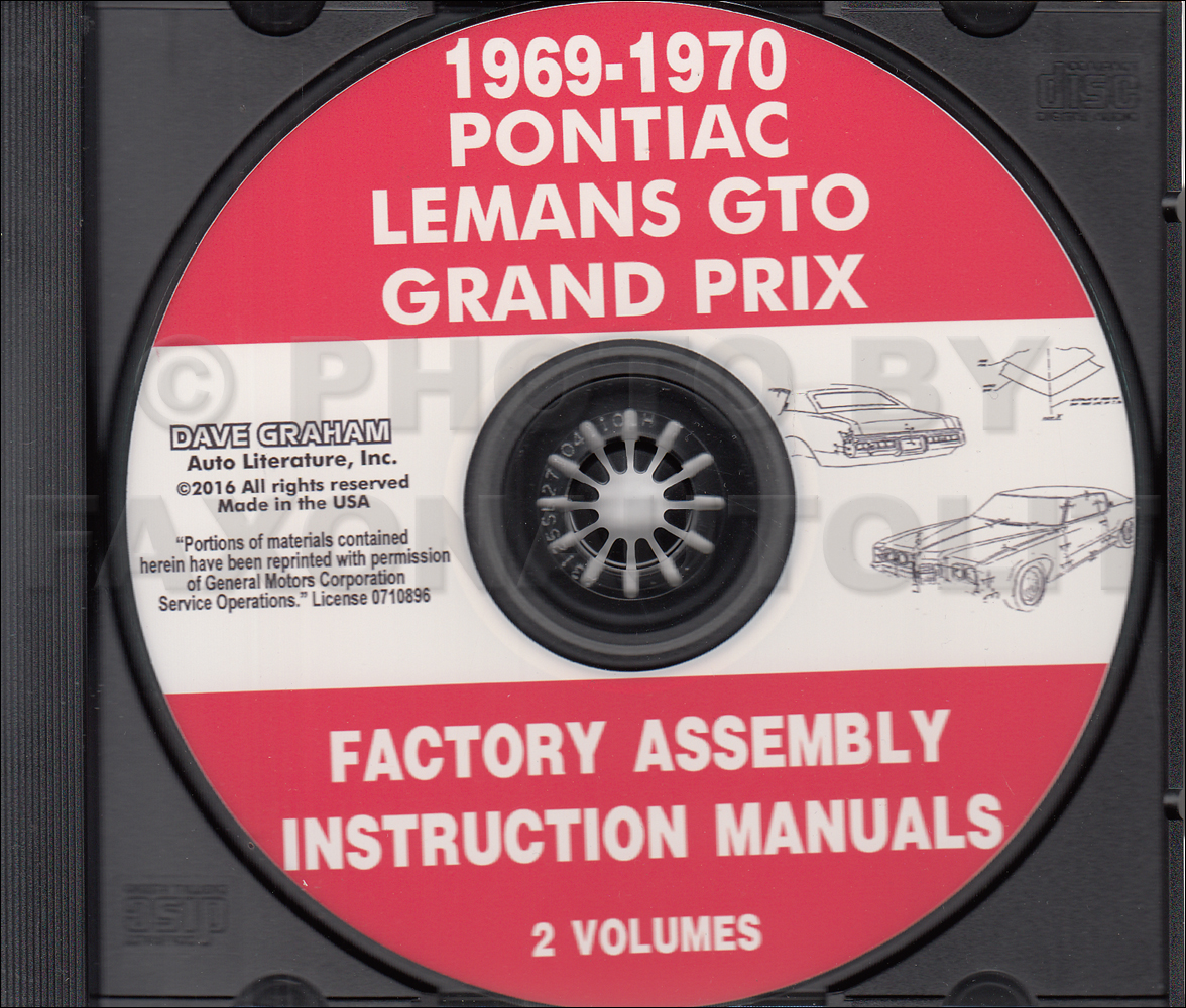 1969 Pontiac Shop Manual CD Catalina Bonneville Grand Prix GTO Firebird LeMans 