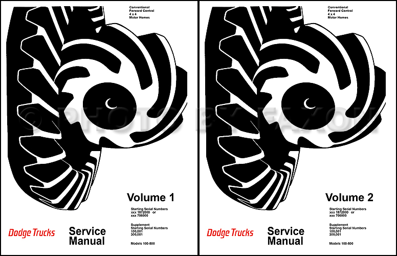 1969-1971 Dodge 100-800 Pickup Truck Repair Shop Manual Reprint 2 Vol. Set