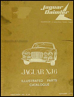 1969-1971 Jaguar XJ6 Parts Book Original