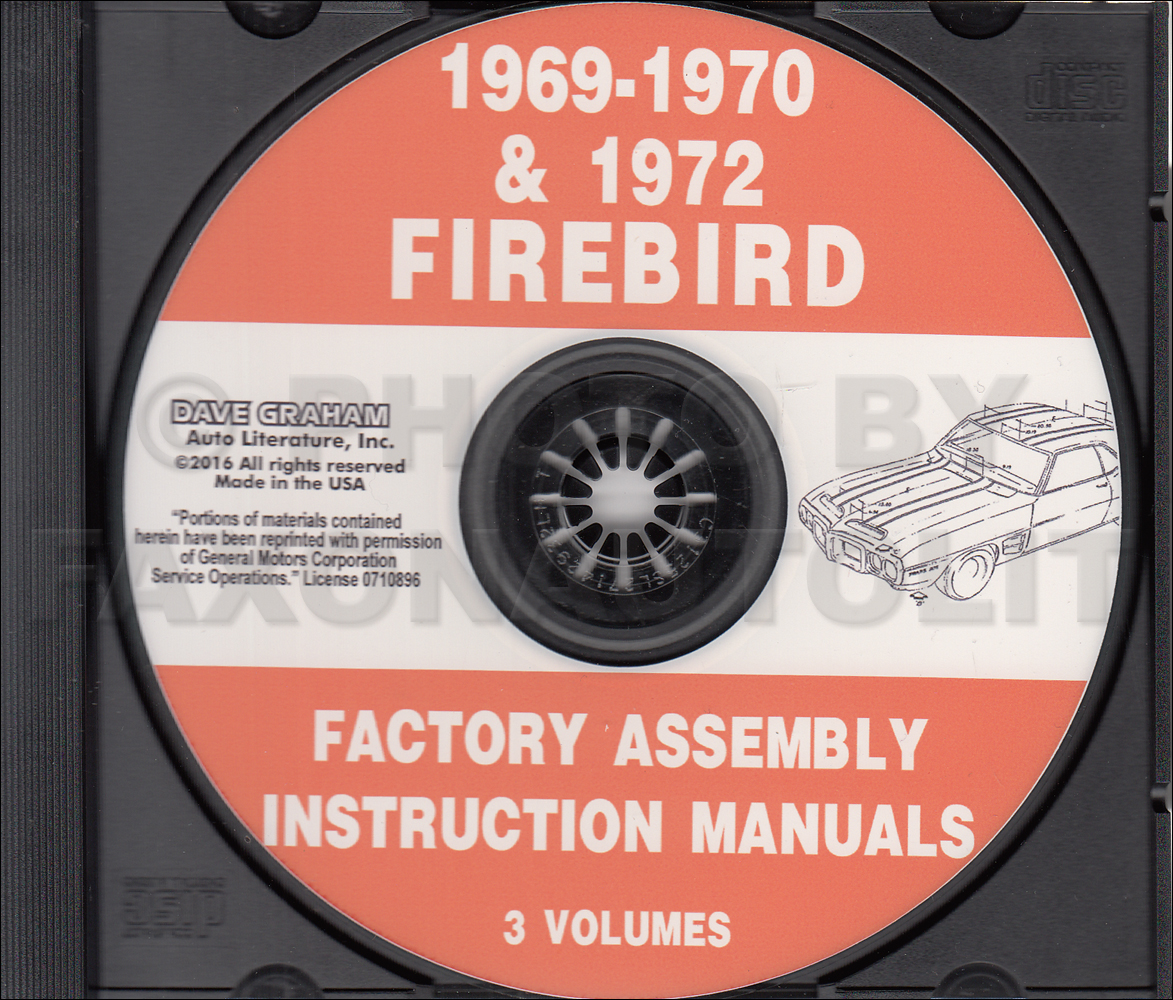 CD-ROM 1969-1970 & 1972 Pontiac Firebird and Trans Am Assembly Manual