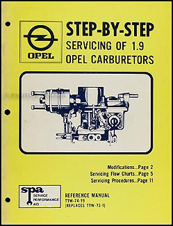 1969-1974 Opel Carburetor Overhaul Manual Original 