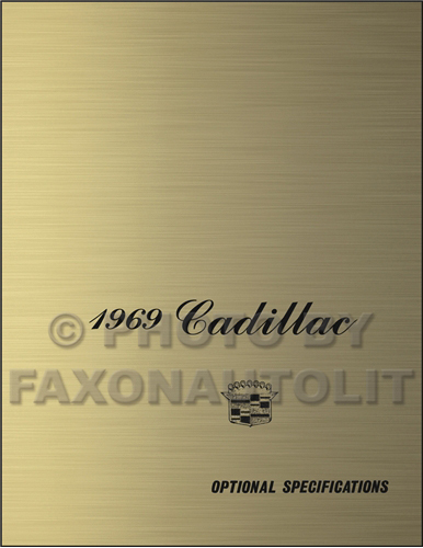 1969 Cadillac Optional Specifications Book Reprint