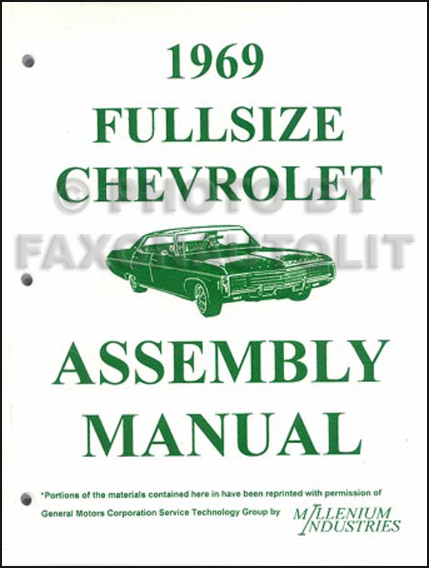 1969 Chevy Full-Sized Car Assembly Manual Reprint Looseleaf
