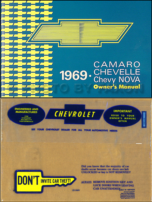 1969 Camaro Chevelle El Camino Chevy II Nova Owners Manual Package Reprint