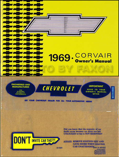 1969 Chevrolet Corvair & Monza Owner's Manual Package Reprint