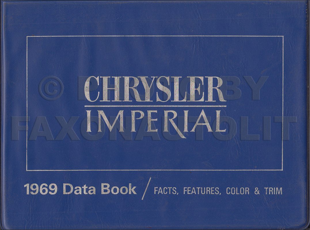 1969 Chrysler and Imperial Data Book with Color & Upholstery Info Original