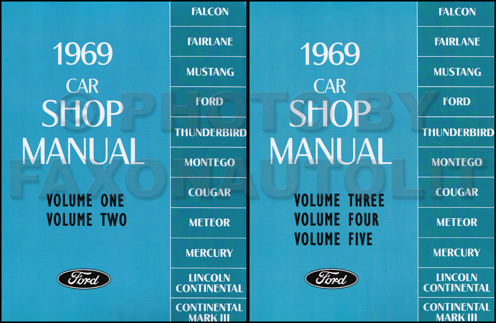 1969 Ford Lincoln Mercury Repair Shop Manual Reprint Set All Cars