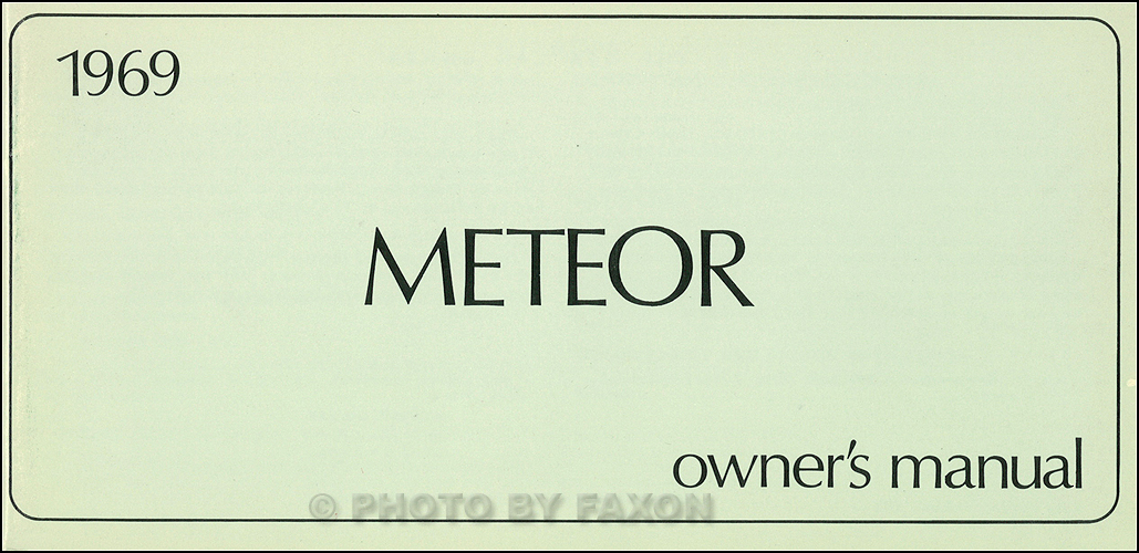 1969 Meteor Owner's Manual Original Canadian Montcalm Rideau LeMoyne