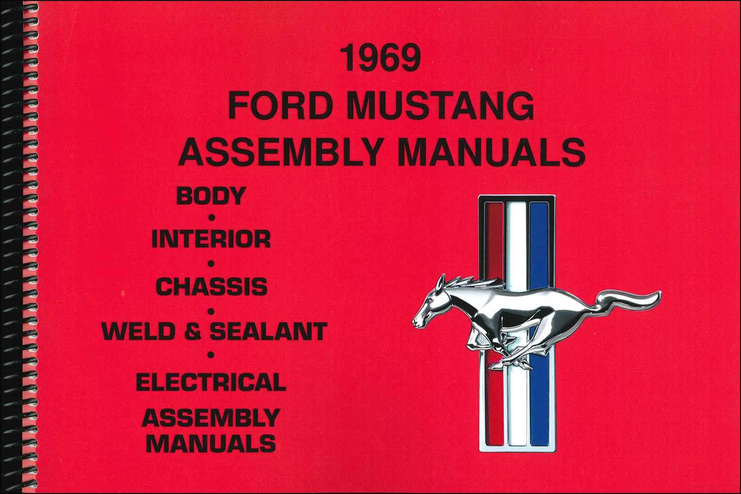 1969 Ford Mustang Assembly Manual Reprint set of 5 Books in 1 Volume