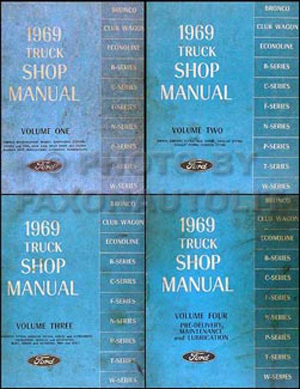 1969 Ford Truck Repair Shop Manual Set Original Pickup Bronco Van and big trucks