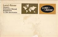 1969 Land Rover Series 2 Gas Owner's Manual Original USA Supplement