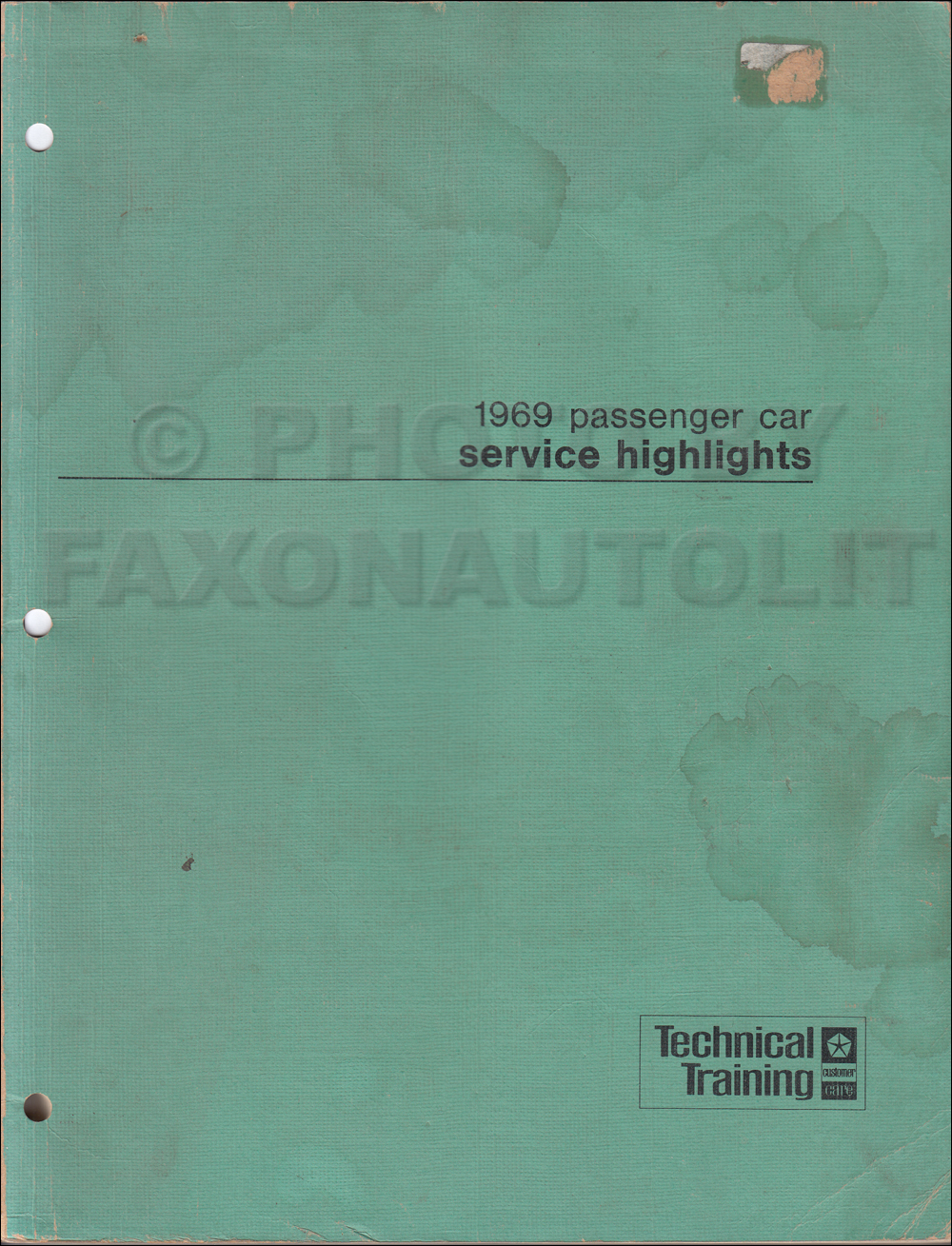 1969 Mopar Service Highlights Manual Original
