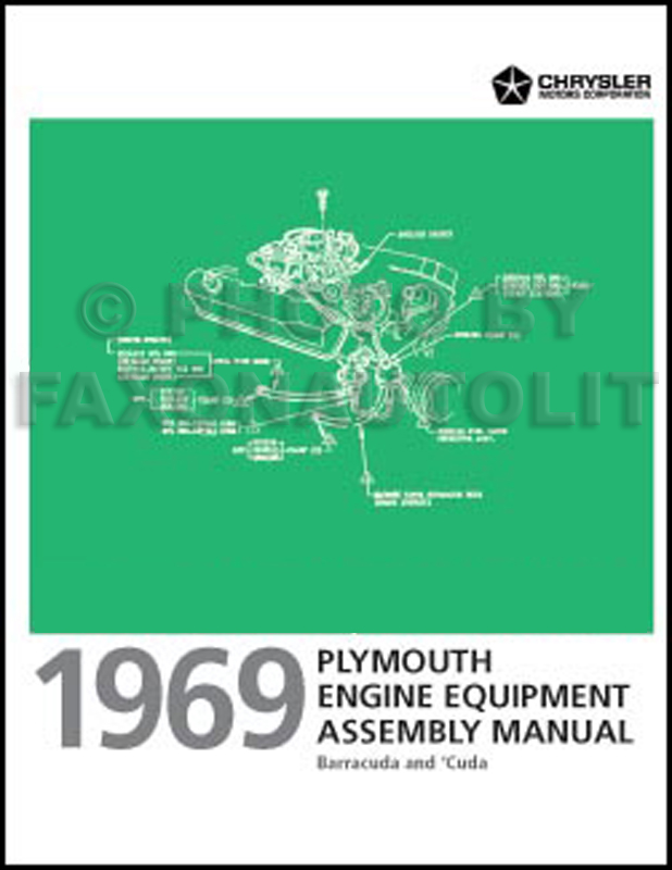 1969 Plymouth Barracuda Engine Equipment Assembly Manual Reprint