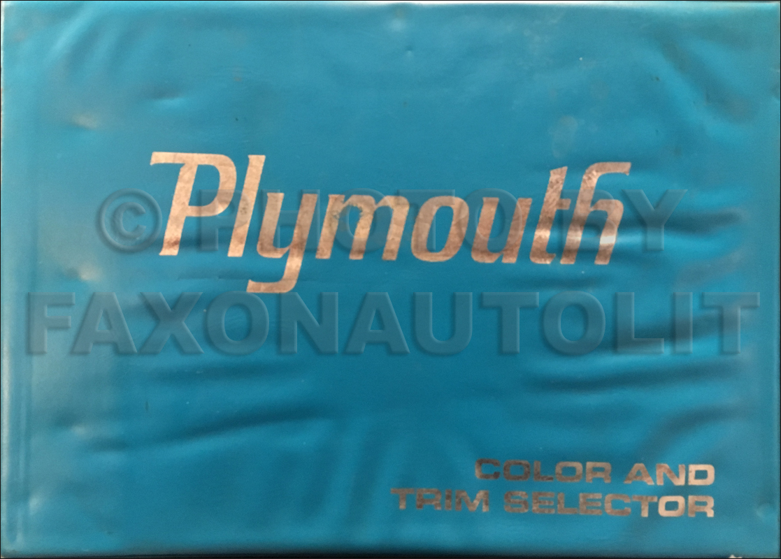 1969 Plymouth Color & Upholstery Dealer Album Original Large Size