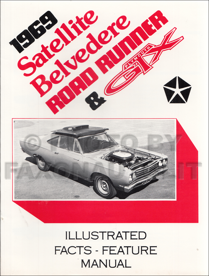 1969 Plymouth Illustrated Facts and Features Manual Reprint Belvedere Satellite GTX Roadrunner