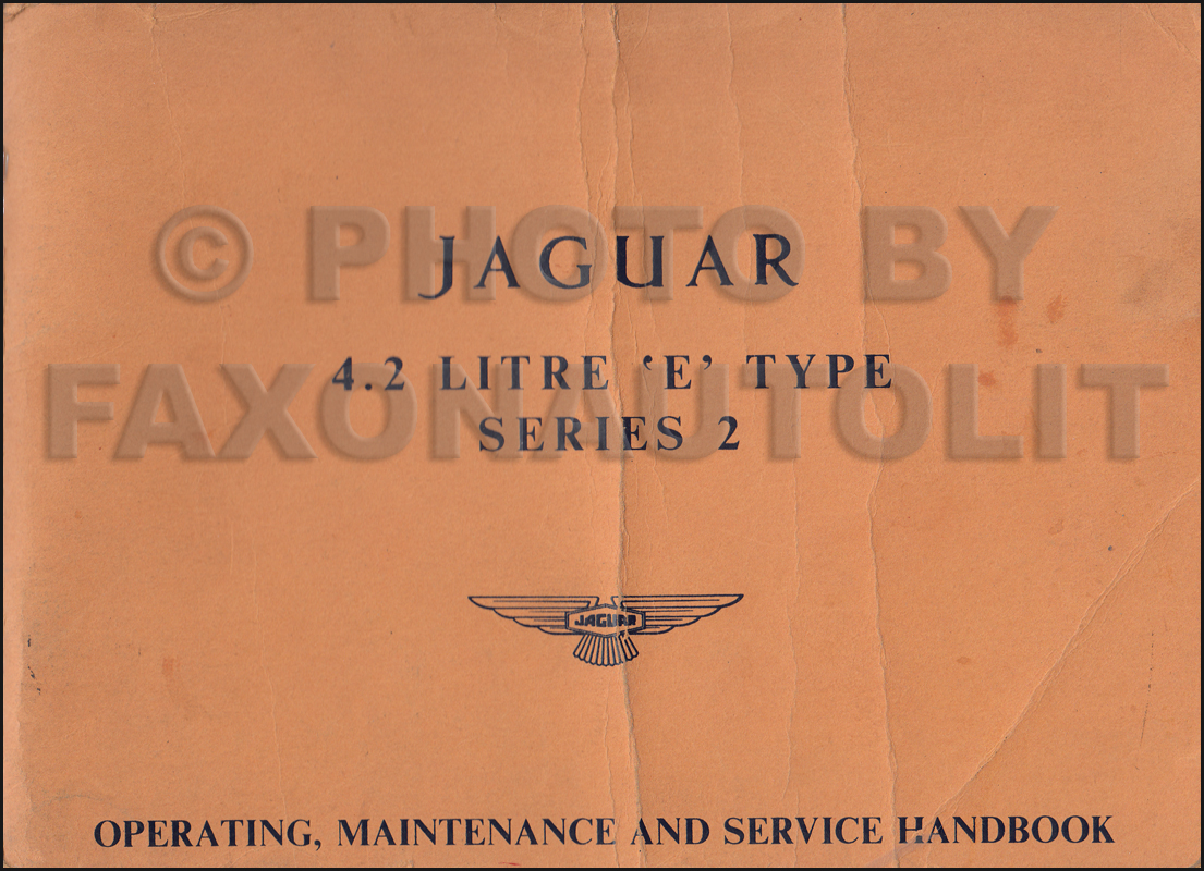 1970-1971 Jaguar XK-E Owner's Manual Original