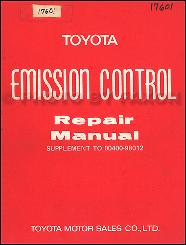 1971 Toyota Pickup and Corona Mark II California Emission Control Manual Supplement Original 8R-C