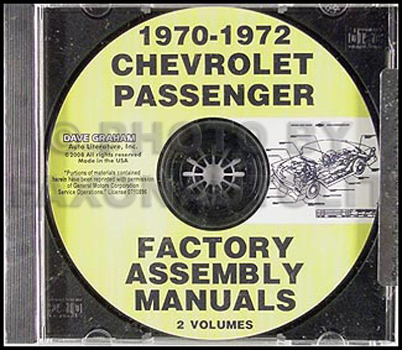 1970-1972 Chevrolet Passenger Car Factory Assembly Manuals CD-ROM