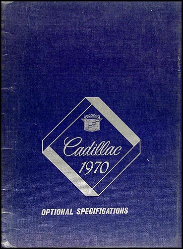 1970 Cadillac Optional Specifications Book Original