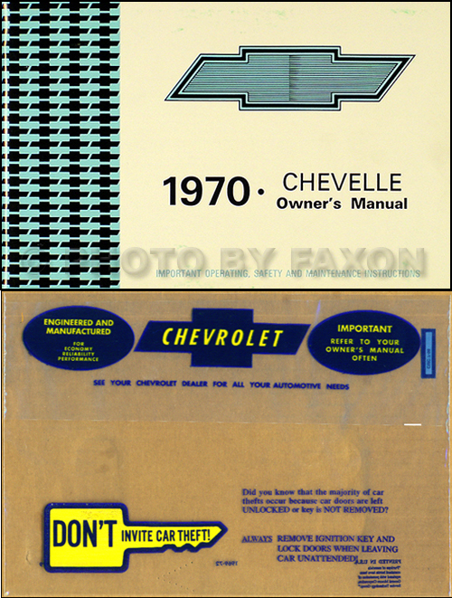 1970 Chevelle, El Camino, Malibu and SS Owner's Manual Package Reprint