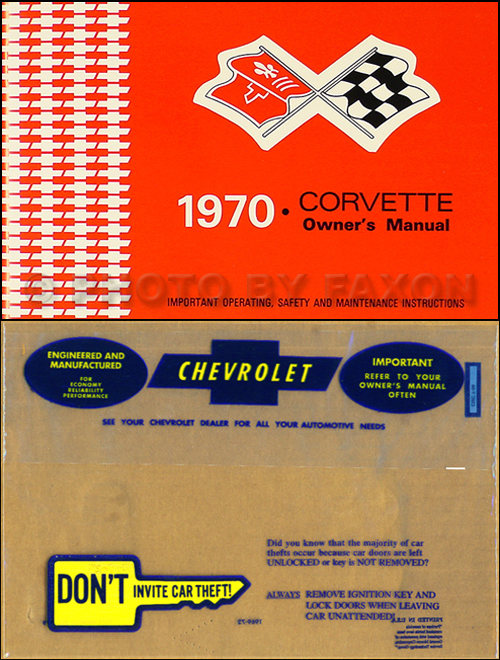 1970 Corvette Owner's Manual Package Reprint 70